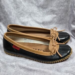 Chooka Duck Skimmer Rubber Rain Flats Womens Size 8 Black Waterproof